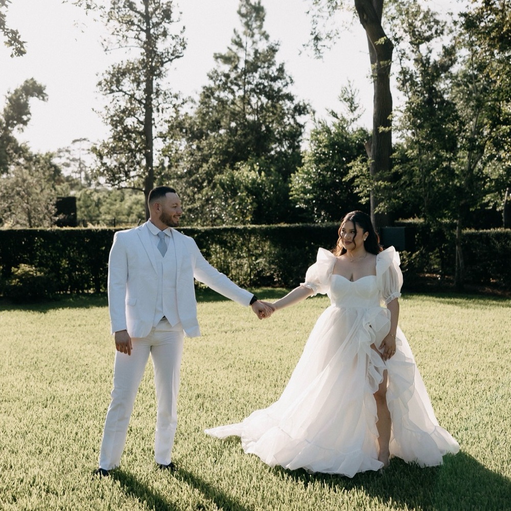Selkie Ivory in bloom Bridal Gown with Puff Sleeves